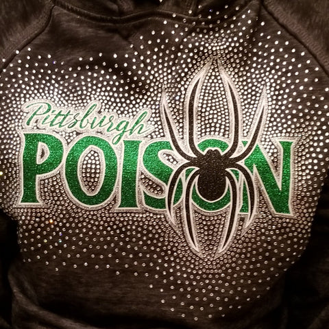 Pittsburgh Poison Script Rhinestone Design - CLICK TO SELECT SHIRT