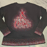Merry Christmas glitter & rhinestone Christmas Tree (click to select shirt)