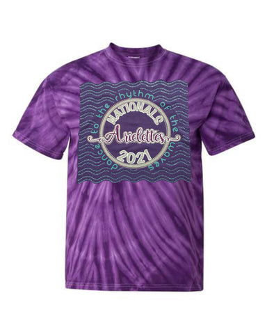 Arielettes Glitter and Rhinestones Tie Dye NATIONALS Regular T-shirt