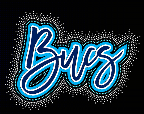 Burrell Bucs - Bucs Script Glitter & Rhinestone Design