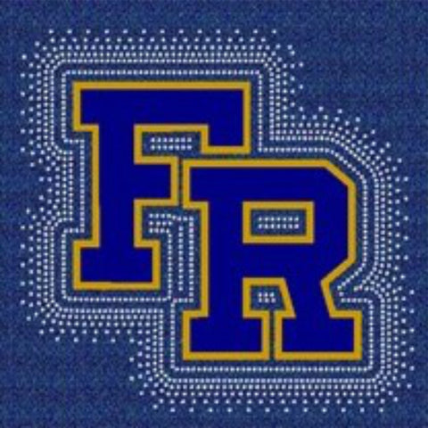 Franklin Regional Panthers FR logo Glitter & Rhinestone Design