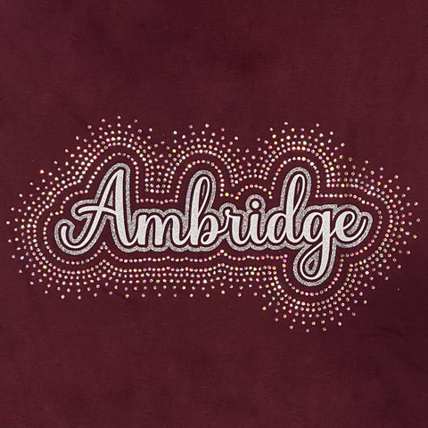 Ambridge Bridgers Script Glitter and Rhinestone Design