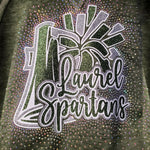 Laurel Spartans Megaphone Bling Rhinestone Design