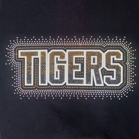 Tigers Block Ombre Spectacular Bling Rhinestone Design