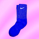 Blue Rhinestone Sock