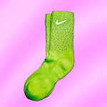 Lime Rhinestone Sock