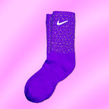 Purple Rhinestone Sock