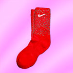 Red Rhinestone Sock