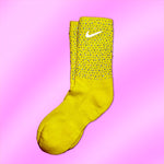 Yellow Rhinestone Sock