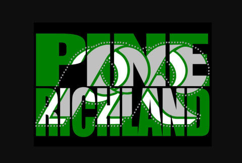 Pine Richland Rams PR Knockout Bling Rhinestone Design