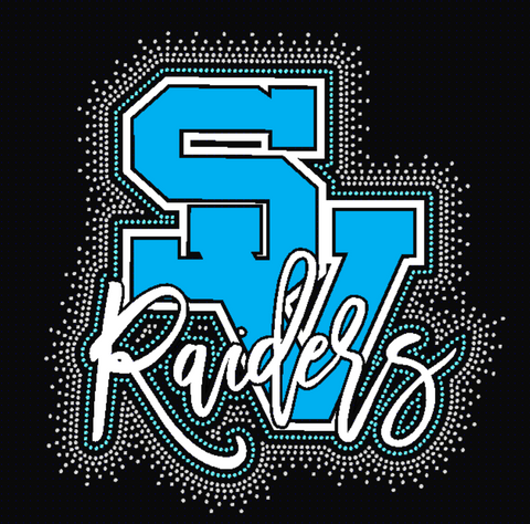 Seneca Valley Raiders SV Logo over Handwritten Raiders