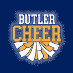 Butler BAMFL Cheer with Pom Rhinestone Design (CLICK TO CHOOSE YOUR SHIRT)