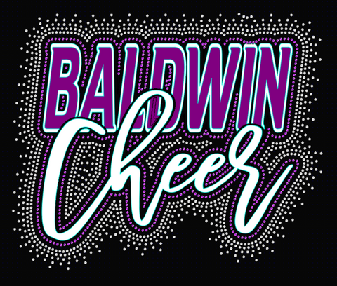 Baldwin Highlanders Baldwin over Cheer glitter & rhinestone Design