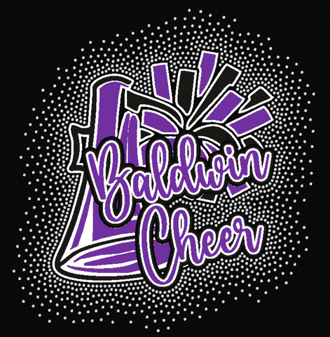 Baldwin Highlanders Baldwin Cheer Megaphone Glitter and Rhinestone Design