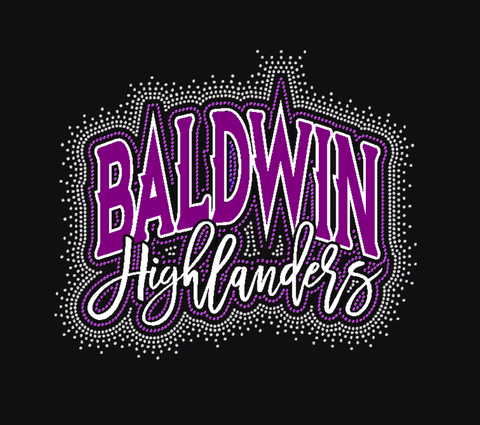 Baldwin Highlanders Baldwin Arch over Highlanders Glitter and Rhinestone Design