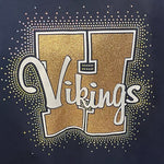 Hopewell Vikings H Glitter & Rhinestone Design