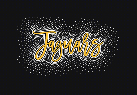 Thomas Jefferson Jaguars Handwritten Script in Glitter & Rhinestones