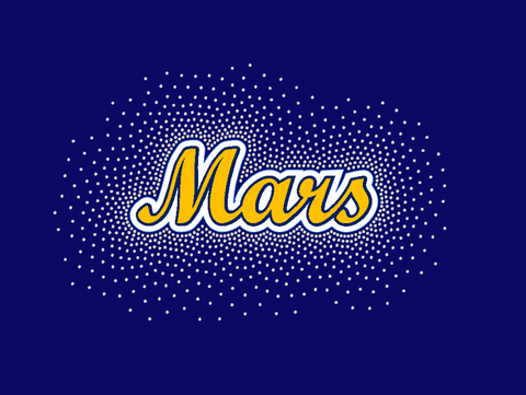 Mars Planets Mars Script Glitter & Rhinestone Design