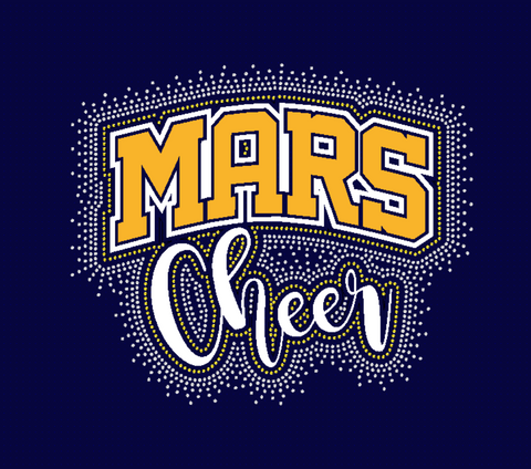 Mars Planets MARS over Cheer in Glitter & Rhinestones