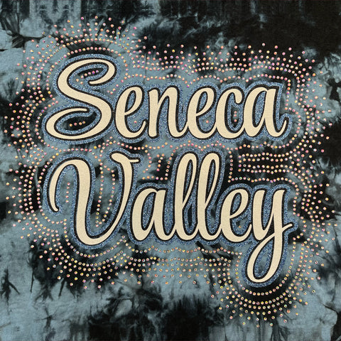 Seneca Valley Raiders Script Bling + Glitter Rhinestone Design