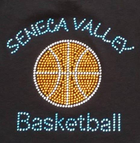 Seneca Valley Basketball Solid Rhinestone Design