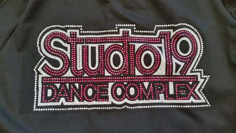 Studio 19 logo Glitter and Pink & Crystal Rhinestone Design