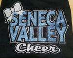 Seneca Valley Cheer with Bow Rhinestone Design