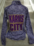 Karns City Ladies Quarter-Zip Long Sleeve Tee - GrandChampBows - 2