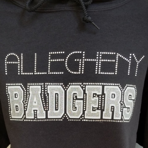 Allegheny Badgers Hockey Glitter and Rhinestone Design