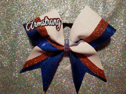 Armstrong Riverhawks Armstrong Script Glitter Cheer Bow