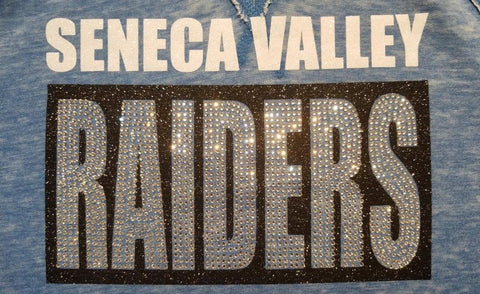 Seneca Valley Solid Bling RAIDERS Rhinestone Design