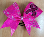 Pink Rhinestone Breast Cancer Awareness Bow