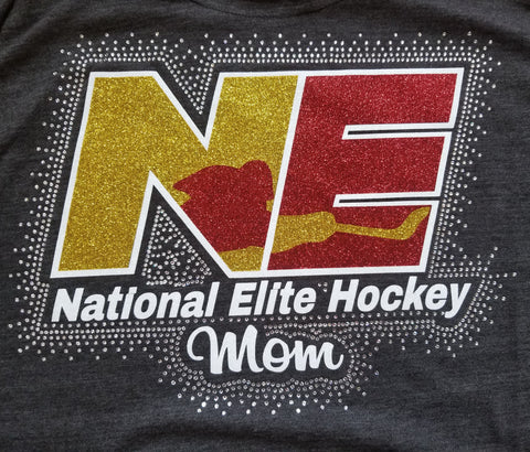 National Elite Hockey Glitter and Rhinestone Design