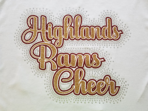 Highlands Rams Cheer Rhinestone Design