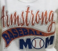 Armstrong Baseball Mom Glitter and Bling Rhinestone Design