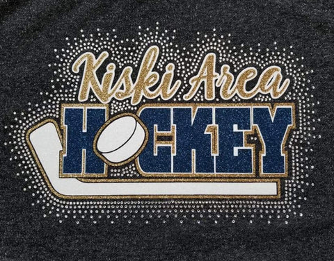 Kiski Area Hockey Glitter and Rhinestone Design
