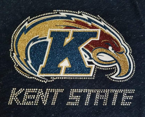 Kent State Golden Eagles Glitter and Bling Rhinestone Design