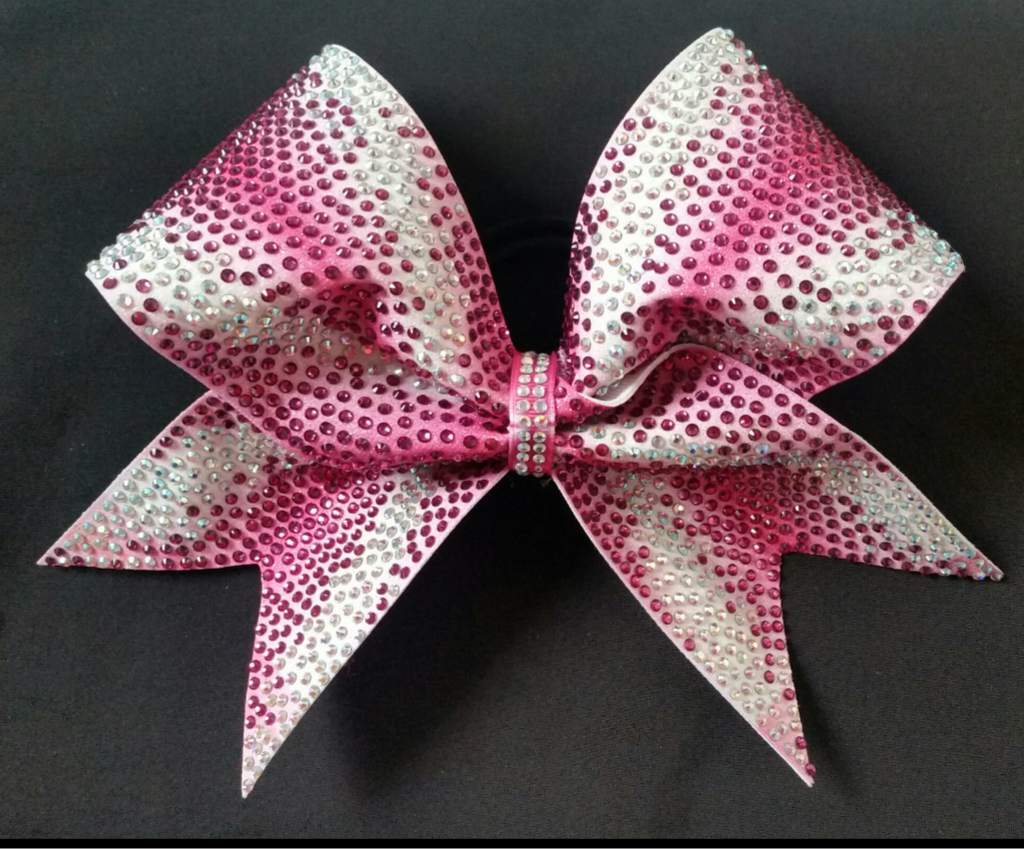3 Custom Cheer Bows Made in Your Team Colors. Rhinestone Glitter Bow,  Half-floppy Half Stiff Bow and Breast Cancer Bow. Bow Packages 