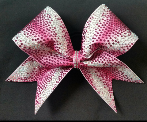 Pink Ombre Rhinestone Breast Cancer Awareness Bow