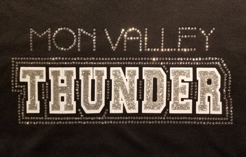 Mon Valley Thunder Hockey Glitter and Rhinestone Design