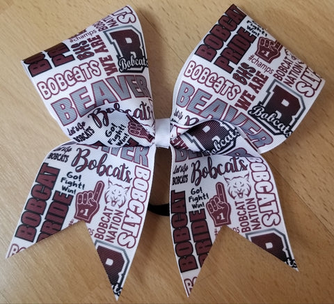 Beaver Bobcats Subway Tile Custom Cheer Bow