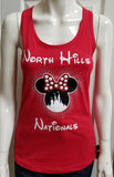 North Hills Indians Nationals Glitter and Rhinestones Ladies Red tank top
