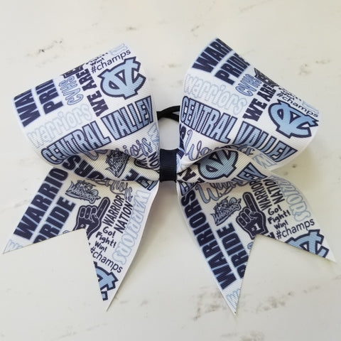 Central Valley Warriors Subway Tile Custom Cheer Bow