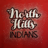 North Hills Indians Script Spectacular Glitter and Rhinestone Design