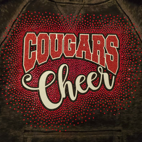 Charleroi Cougars Cheer Spectacular Bling Rhinestone Design