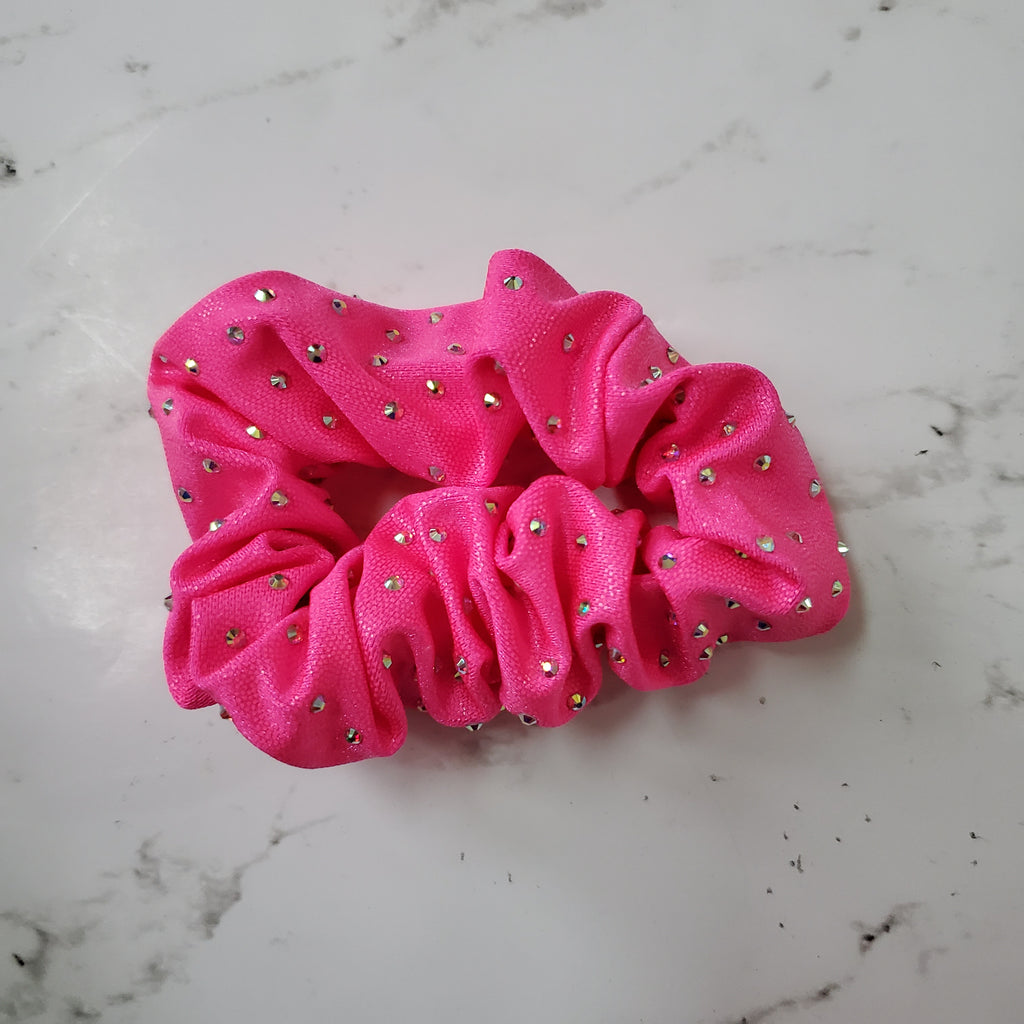 Sweet Pastel Pink Glitter Diamond Bra with Scrunchie Bottom