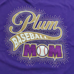 Plum Mustangs Baseball Mom Glitter and Rhinestone Design