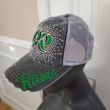 Pine Richland Glitter & Bling Destructed Trucker Cap / Hat