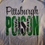 Pittsburgh Poison Knockout Rhinestone Design - CLICK TO SELECT SHIRT