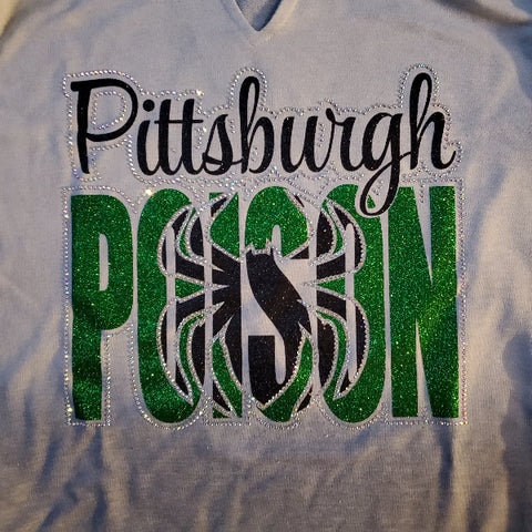 Pittsburgh Poison Knockout Rhinestone Design - CLICK TO SELECT SHIRT